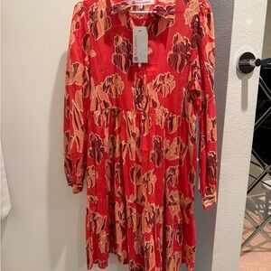 Ro’s Garden Tulip Scarlet Romy Short Dress in size XS — NEW with tags